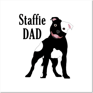 Staffie Dad BW Posters and Art